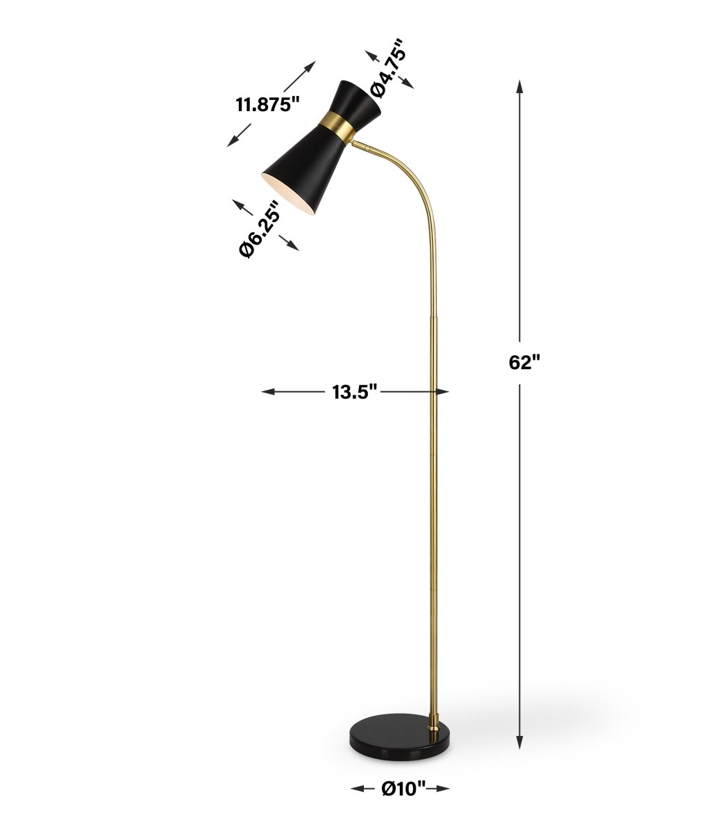 Gold Desk Lamp with Pivoting Shade - Uttermost - Floor Lamps by Modest Hut