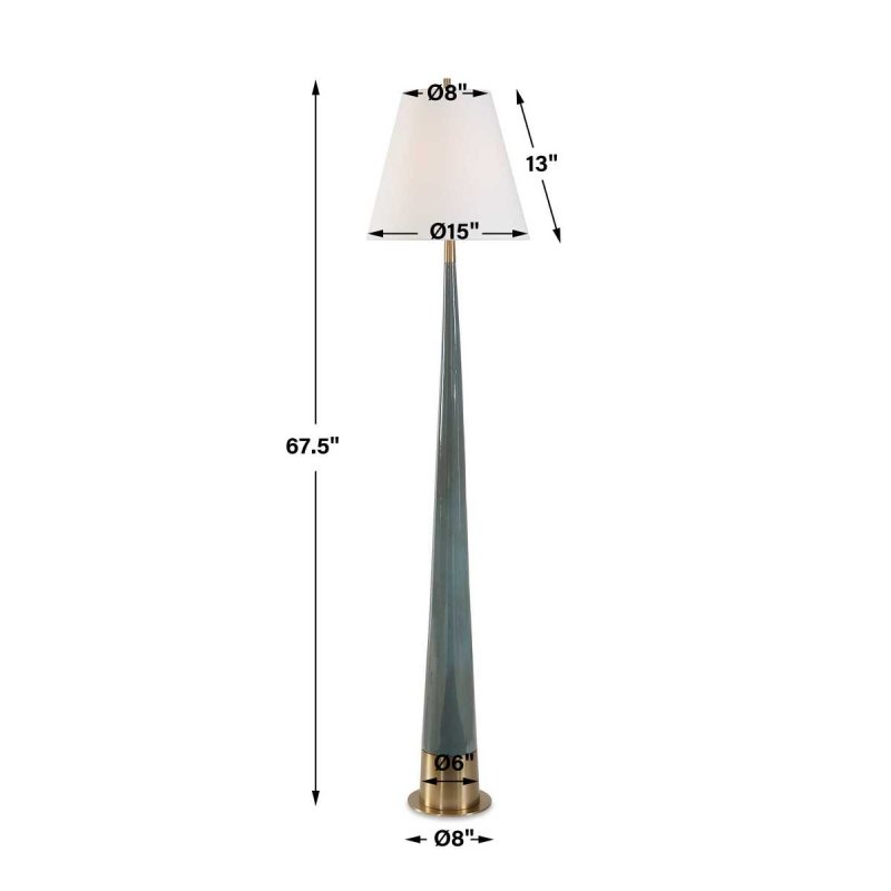 Dimension guide for the Riccardi blue floor lamp