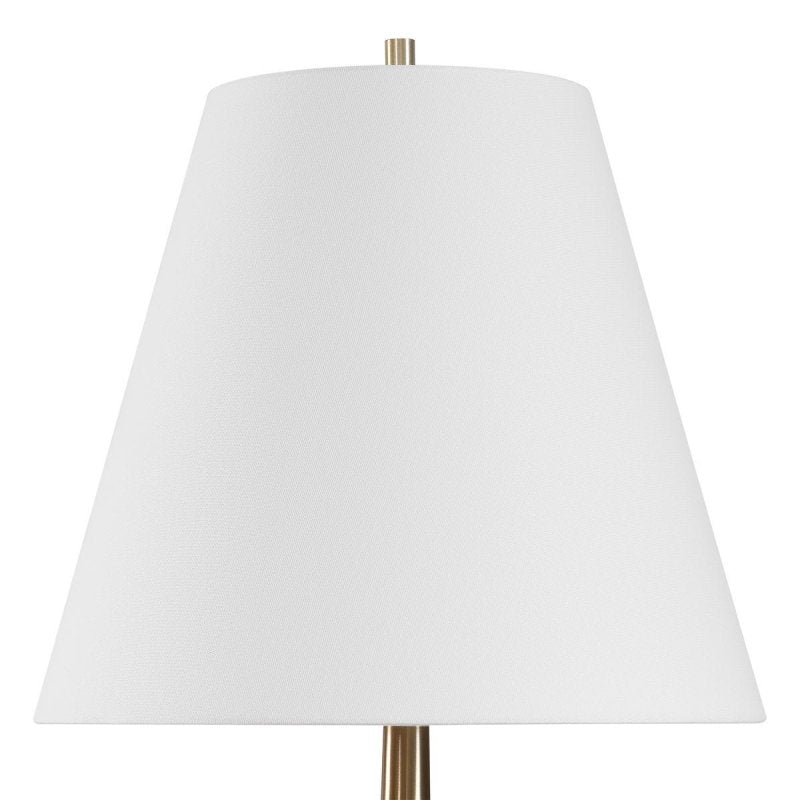 Close-up of the white shade on the Riccardi floor lamp