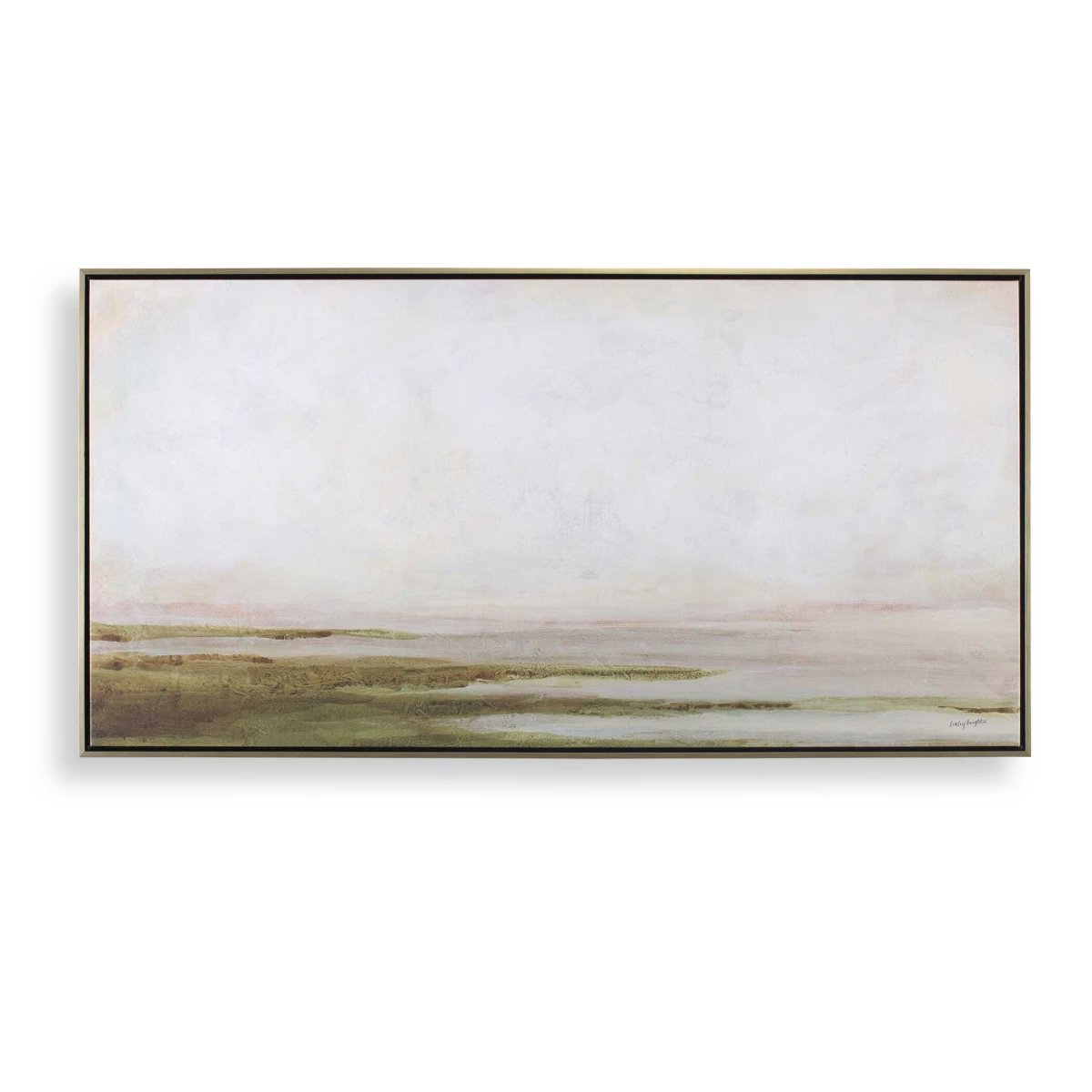 Hazy Lake Framed Landscape Art - Uttermost - Framed Canvas by Modest Hut