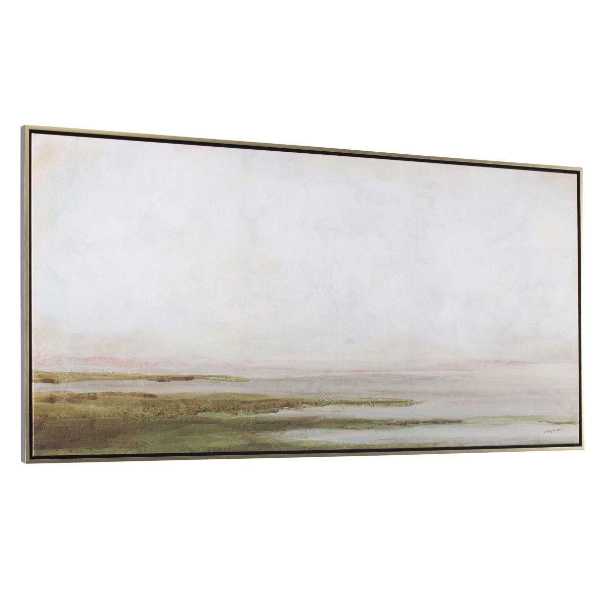Hazy Lake Framed Landscape Art - Uttermost - Framed Canvas by Modest Hut