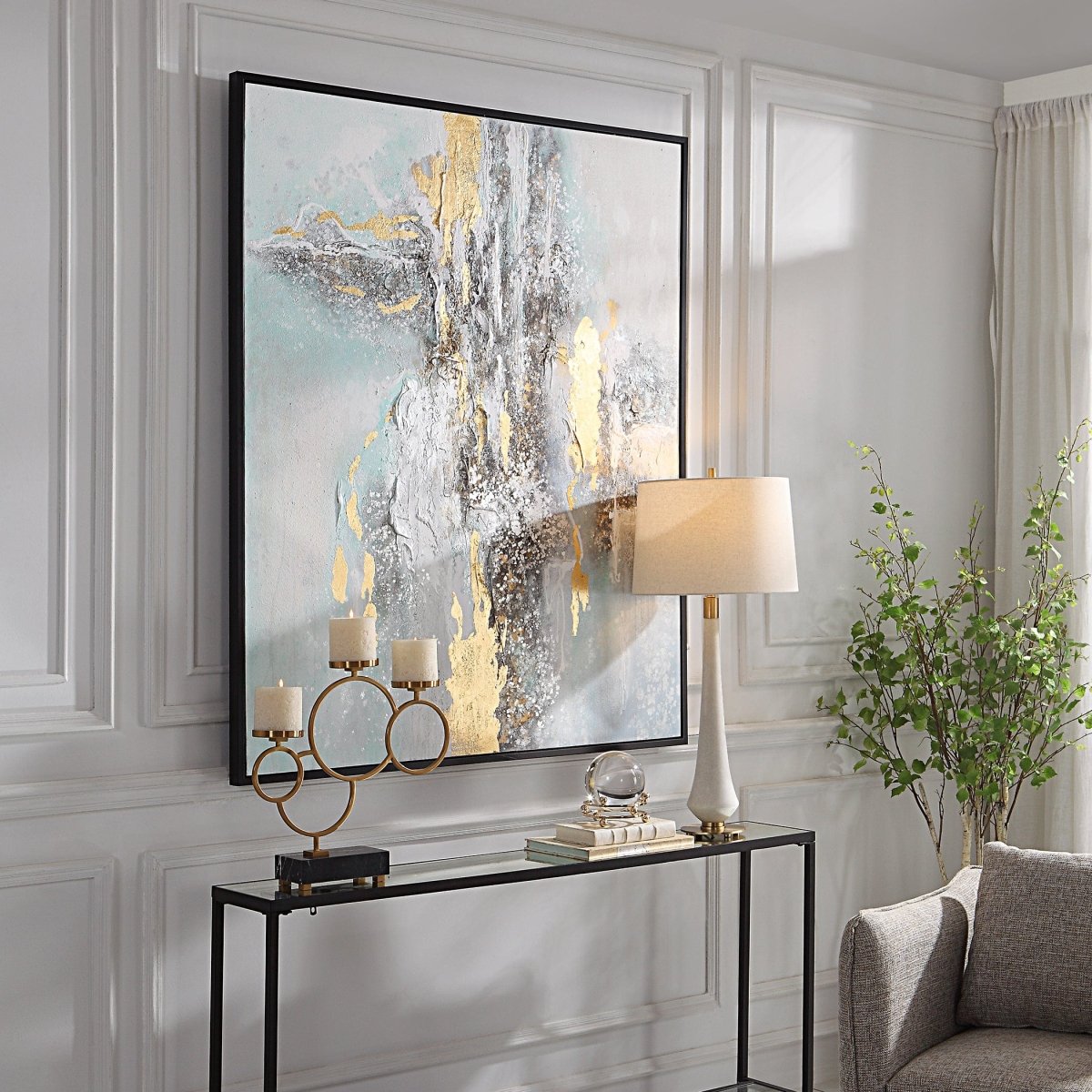 Mountain Mist Hand Painted Canvas - Uttermost - Framed Canvas by Modest Hut