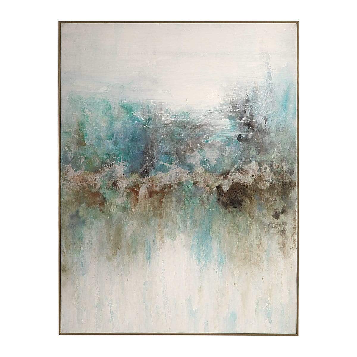 Mountain Top Hand Painted Wall Art - Uttermost - Framed Canvas by Modest Hut