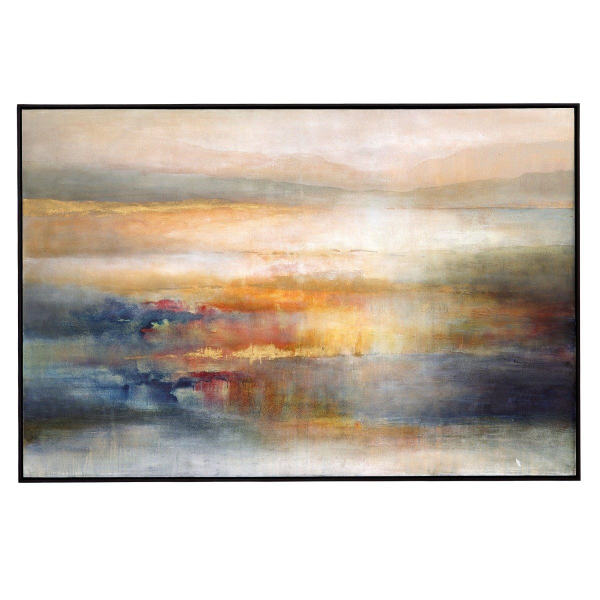 Seafaring Dusk Hand Painted Abstract Art - Uttermost - Framed Canvas by Modest Hut