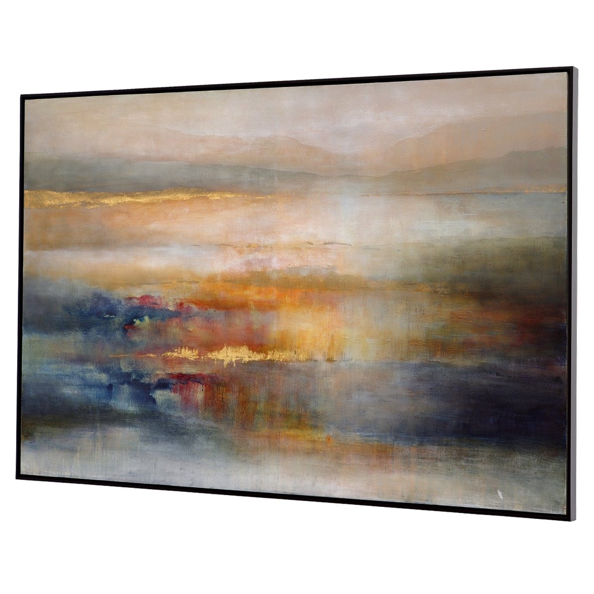 Seafaring Dusk Hand Painted Abstract Art - Uttermost - Framed Canvas by Modest Hut