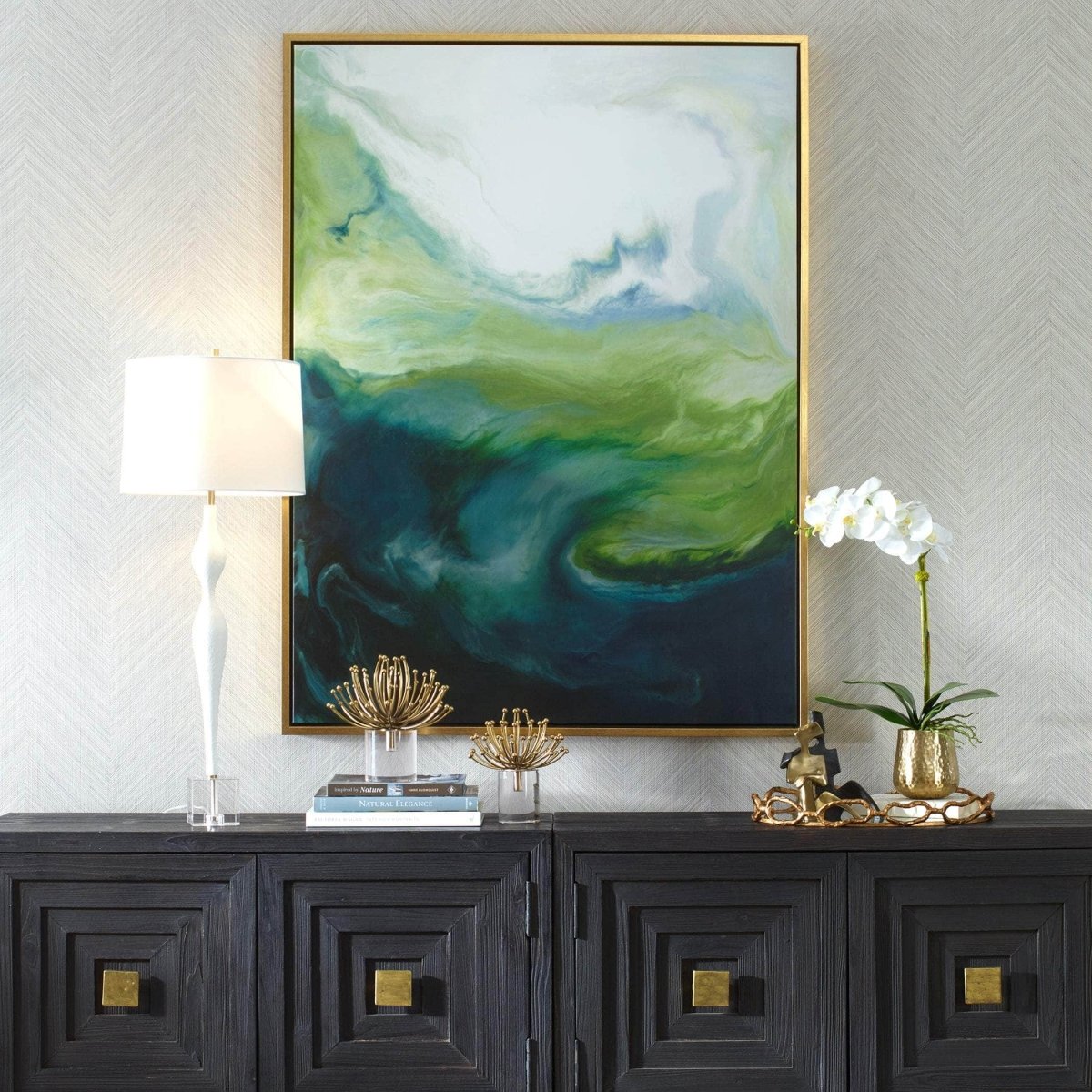 Serene Green Framed Canvas - Uttermost - Framed Canvas by Modest Hut