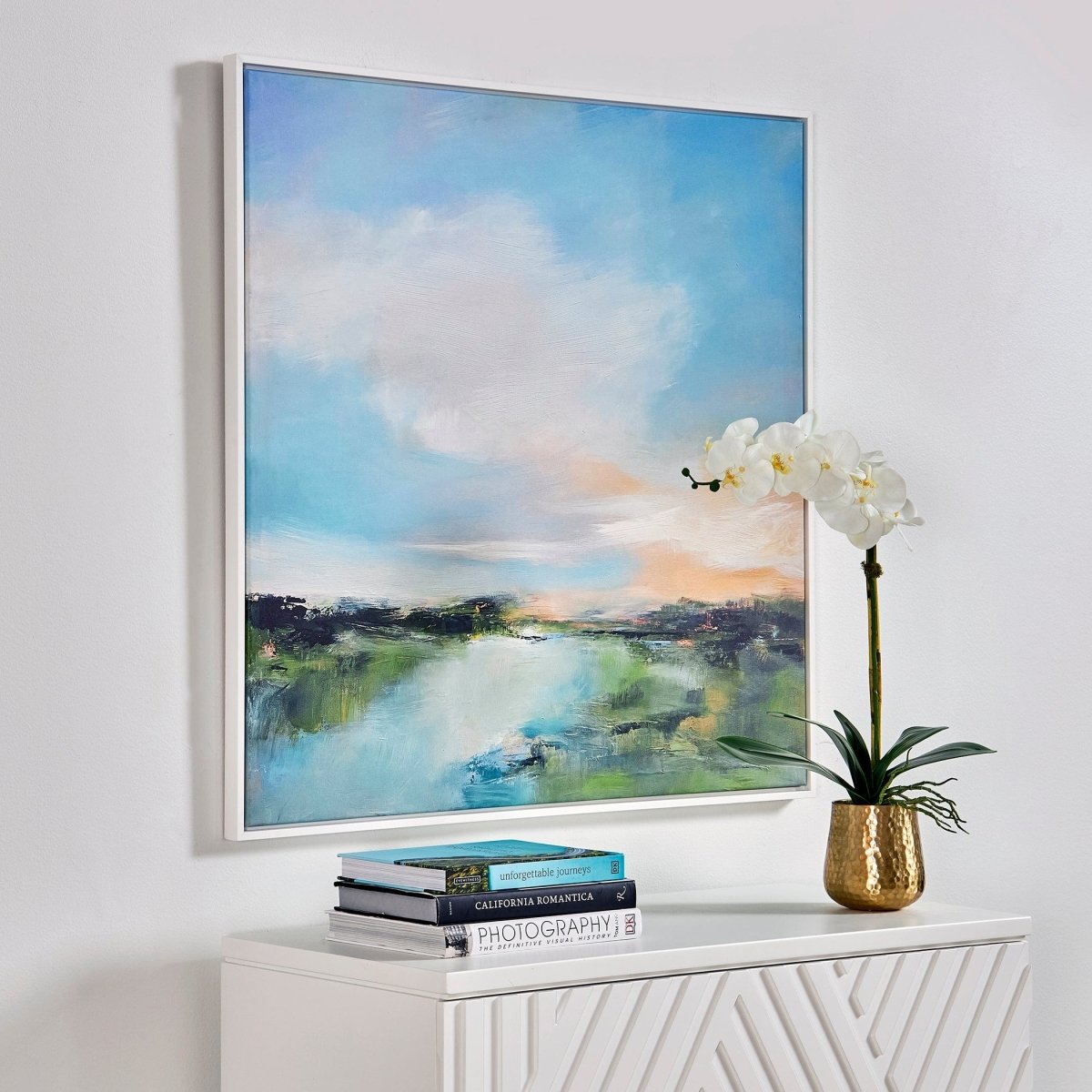 The River Glows Solid Wooden Framed Canvas - Uttermost - Framed Canvas by Modest Hut