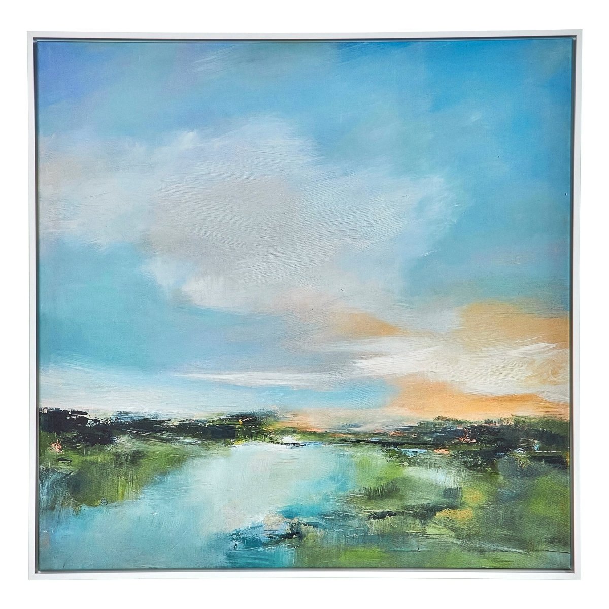 The River Glows Solid Wooden Framed Canvas - Uttermost - Framed Canvas by Modest Hut