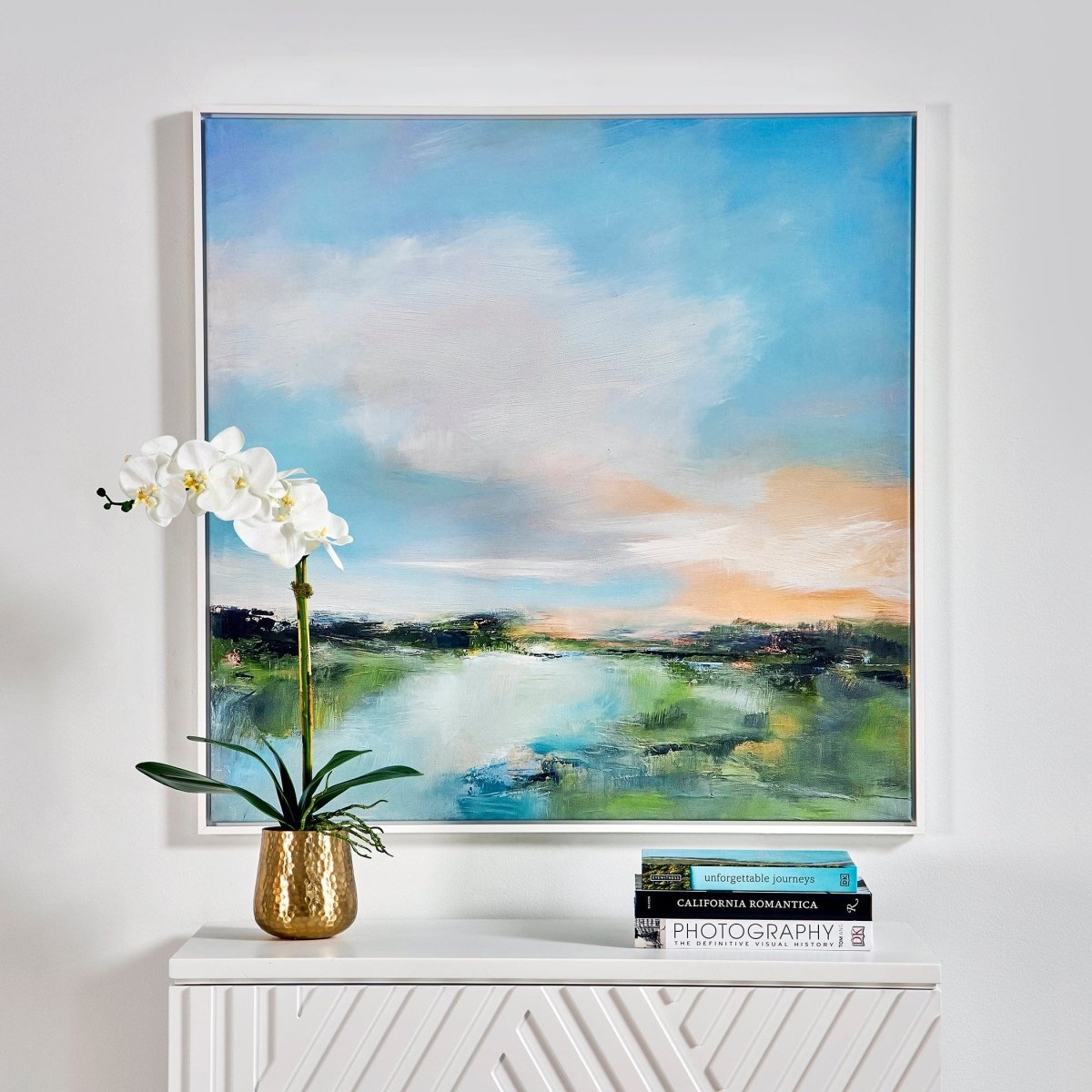The River Glows Solid Wooden Framed Canvas - Uttermost - Framed Canvas by Modest Hut