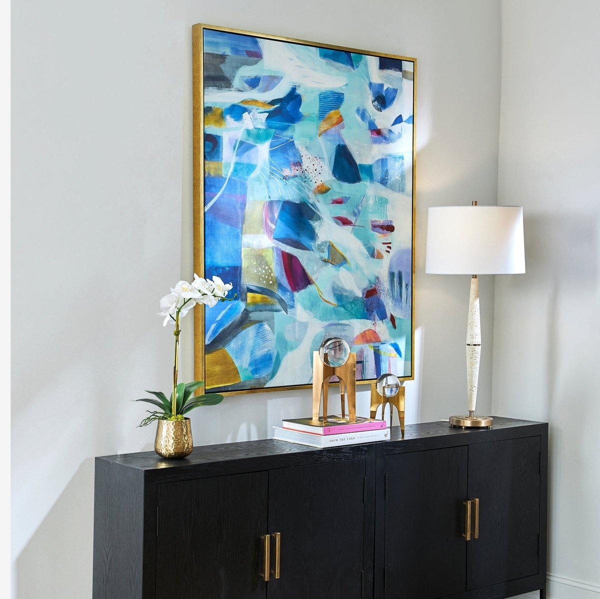 The Story Of Water Abstract Art - Uttermost - Framed Canvas by Modest Hut