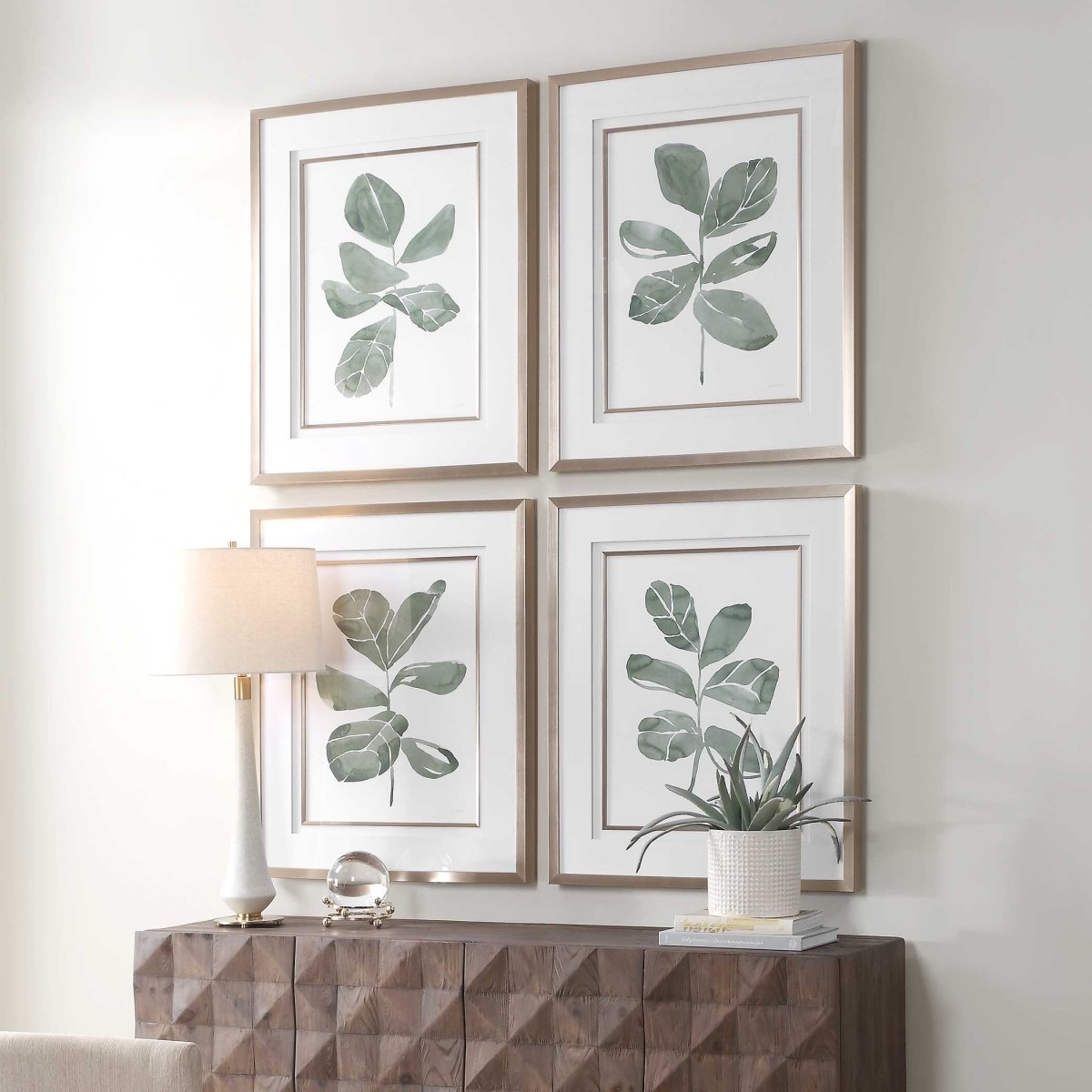 Fiddle Head Leaf Botanical Prints Set/4 - Uttermost - Framed Prints by Modest Hut