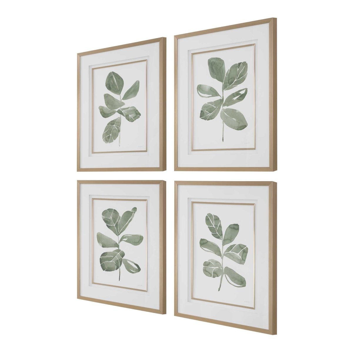 Fiddle Head Leaf Botanical Prints Set/4 - Uttermost - Framed Prints by Modest Hut