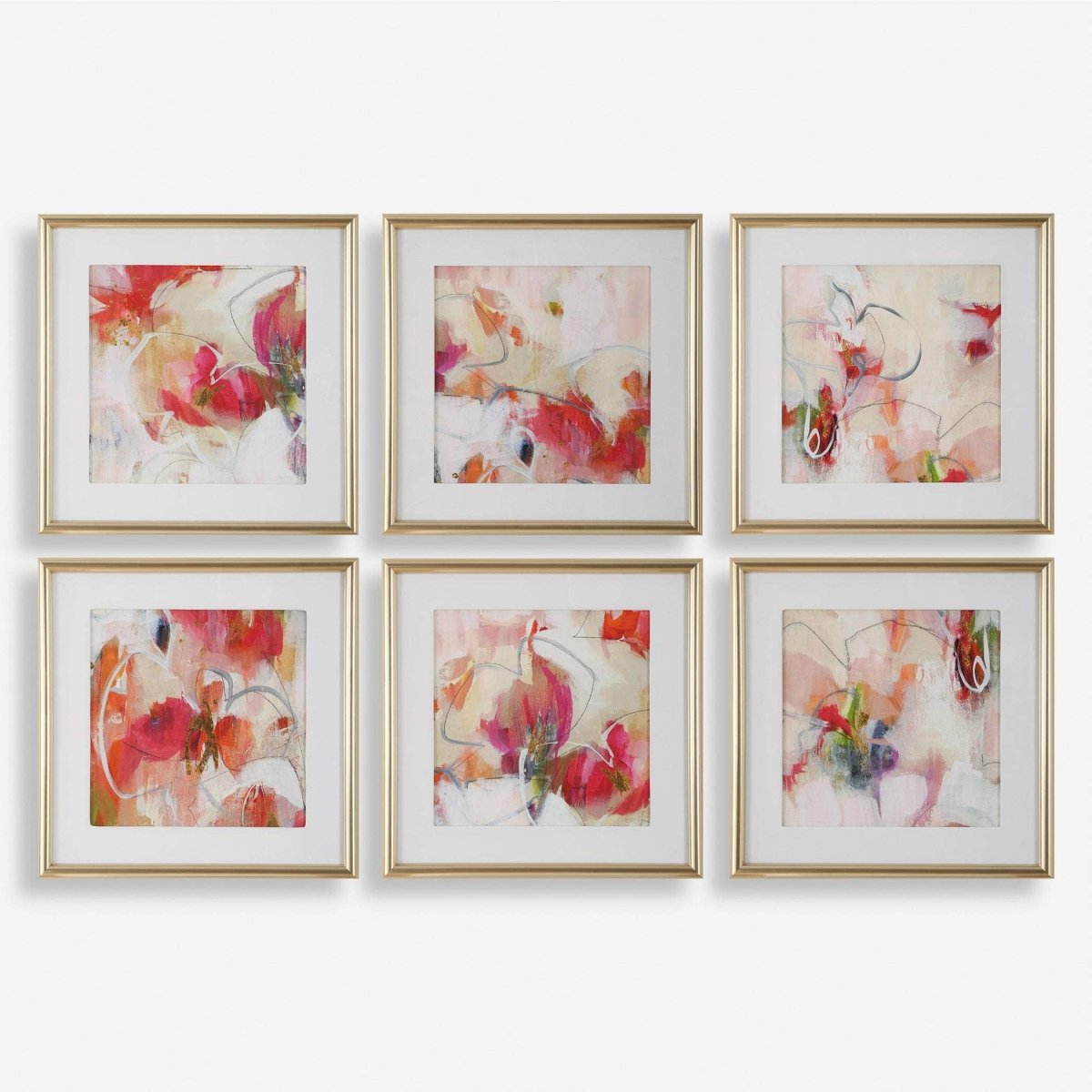 Fresh Start Red Framed Prints, S/6 - Uttermost - Framed Prints by Modest Hut