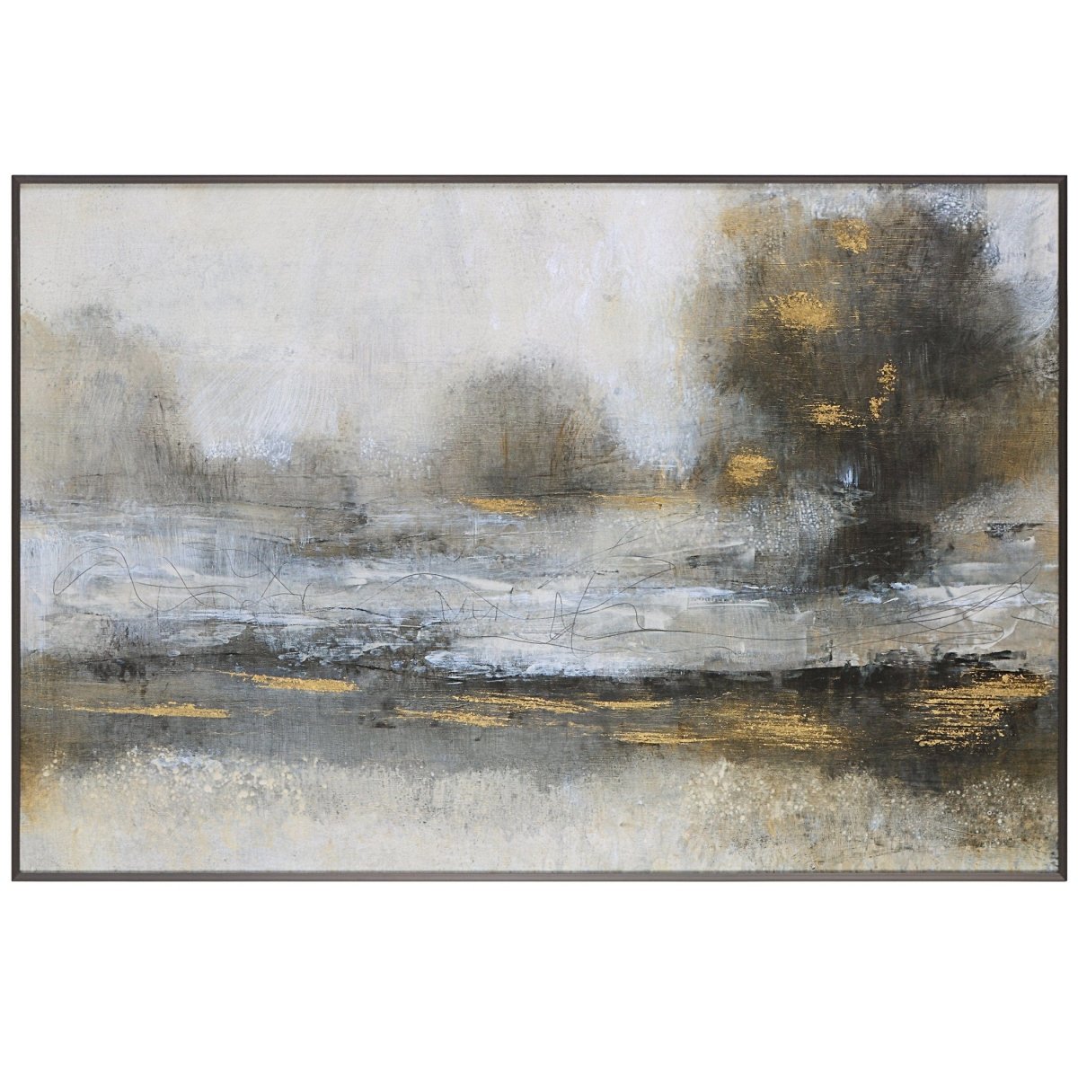 Gilt Misty Landscape Framed Print - Uttermost - Framed Prints by Modest Hut
