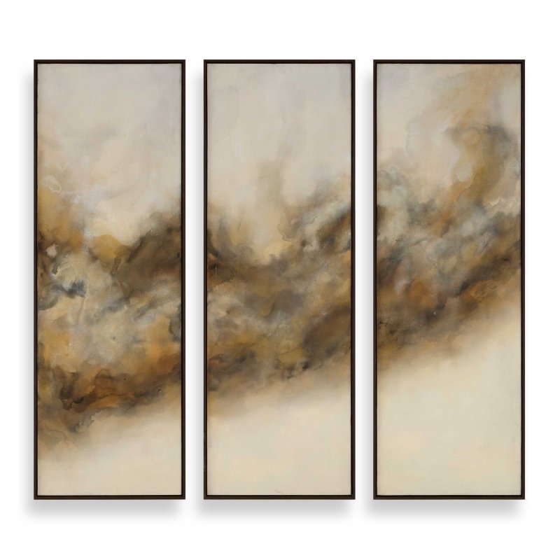 Smoke Break Hand Painted Modern Art Set/3 - Framed Prints