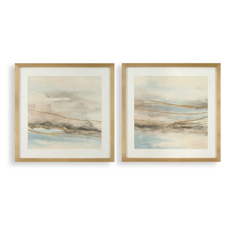 So Golden Abstract Landscape Prints Set/2 - Wall Art