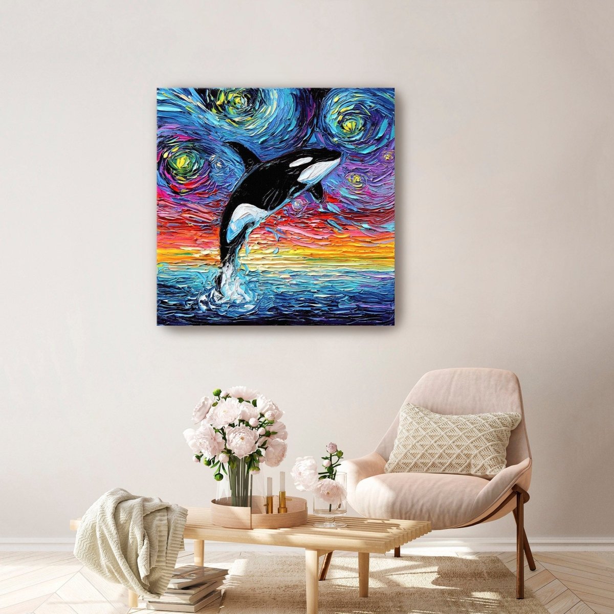 Orca Night Canvas Wall Art - Lumaprints - Gallery Canvas by Modest Hut