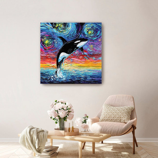 Orca Night Canvas Wall Art - Lumaprints - Gallery Canvas by Modest Hut