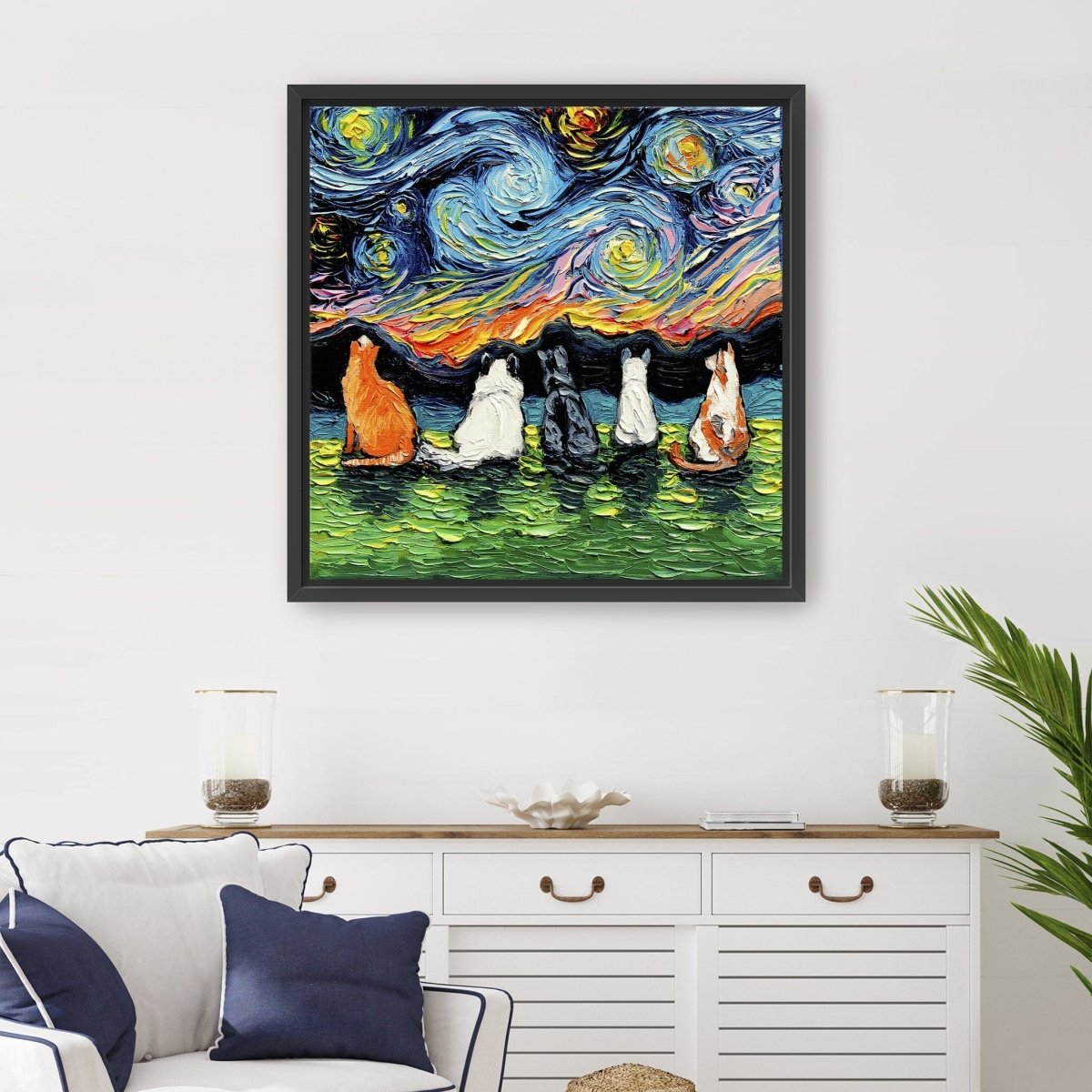 Starry Cats Canvas Wall Art - Lumaprints - Gallery Canvas by Modest Hut