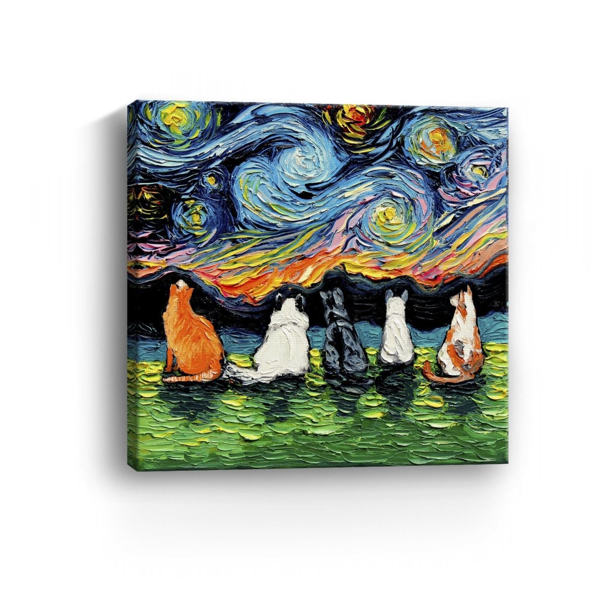 Starry Cats Canvas Wall Art - Lumaprints - Gallery Canvas by Modest Hut