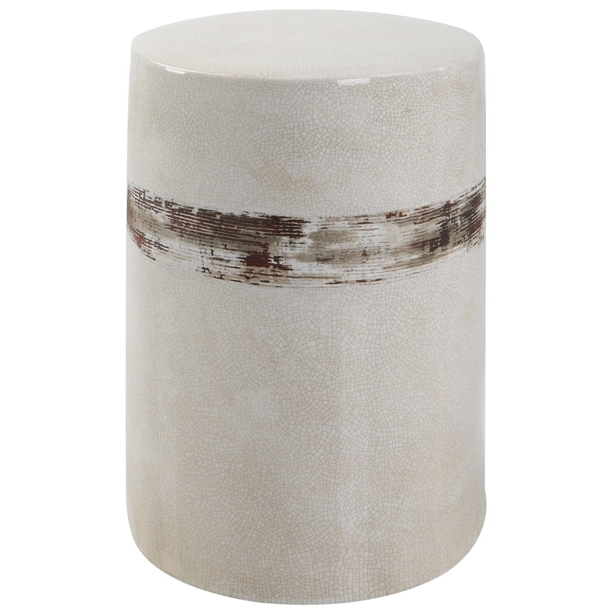 Comanche White Ceramic Garden Stool - Uttermost - Garden Stools by Modest Hut