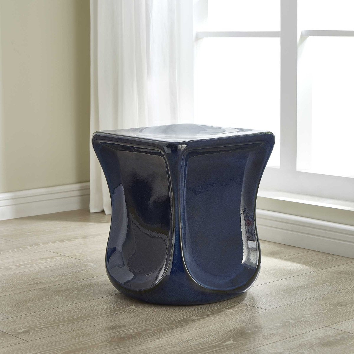 Kaz Deep Blue Garden Stool - Uttermost - Garden Stools by Modest Hut