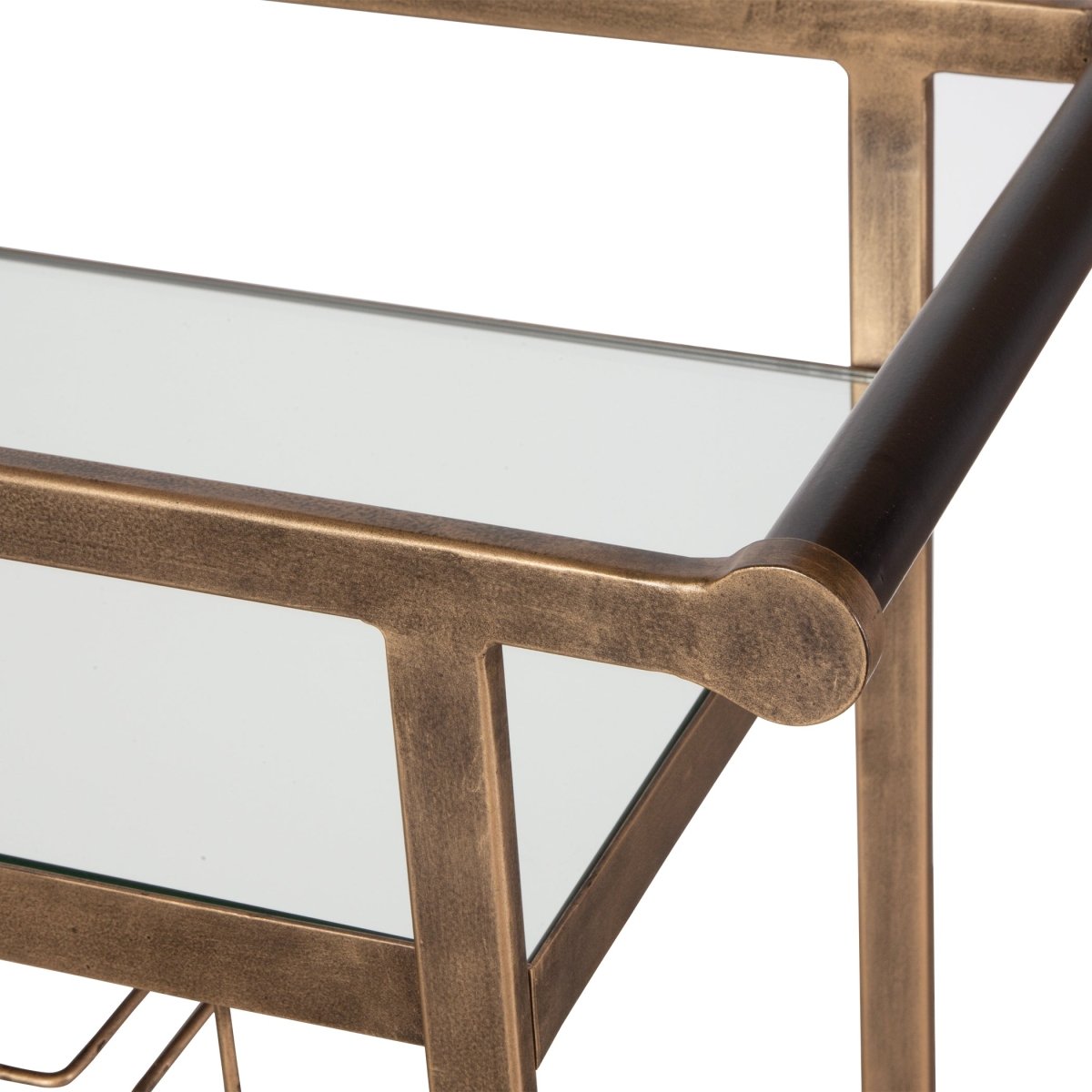 Carrinho Antique Brass Bar Cart - Uttermost - Kitchen & Dining Carts by Modest Hut