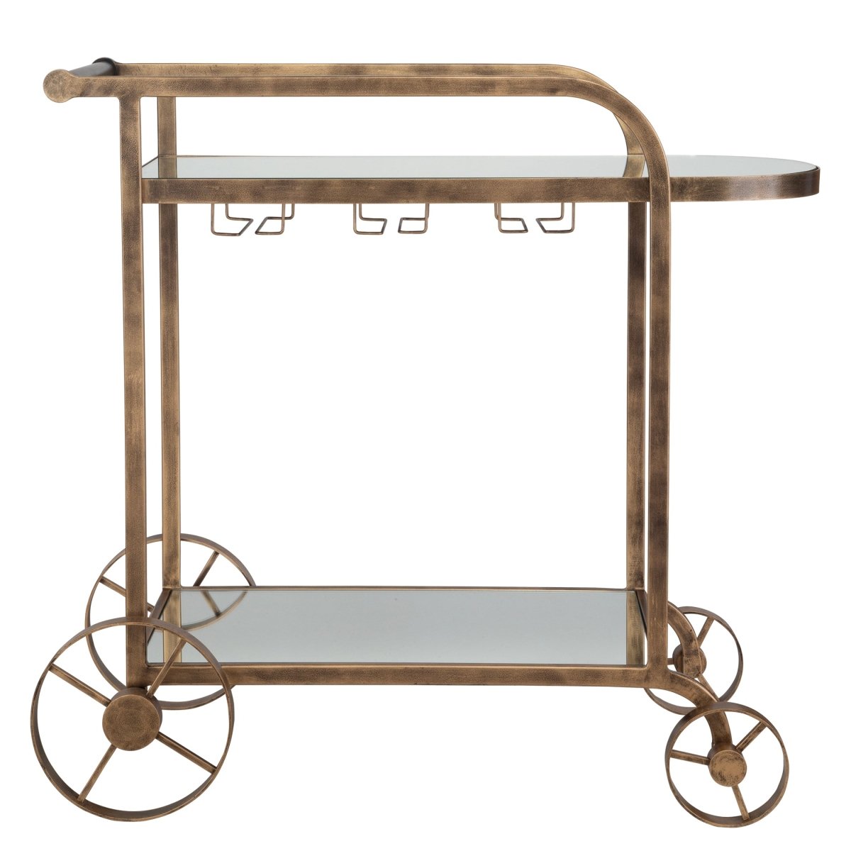 Carrinho Antique Brass Bar Cart - Uttermost - Kitchen & Dining Carts by Modest Hut