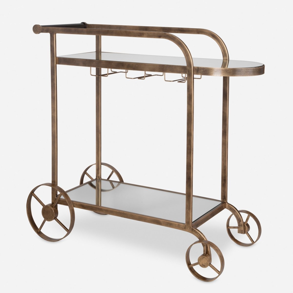 Carrinho Antique Brass Bar Cart - Uttermost - Kitchen & Dining Carts by Modest Hut