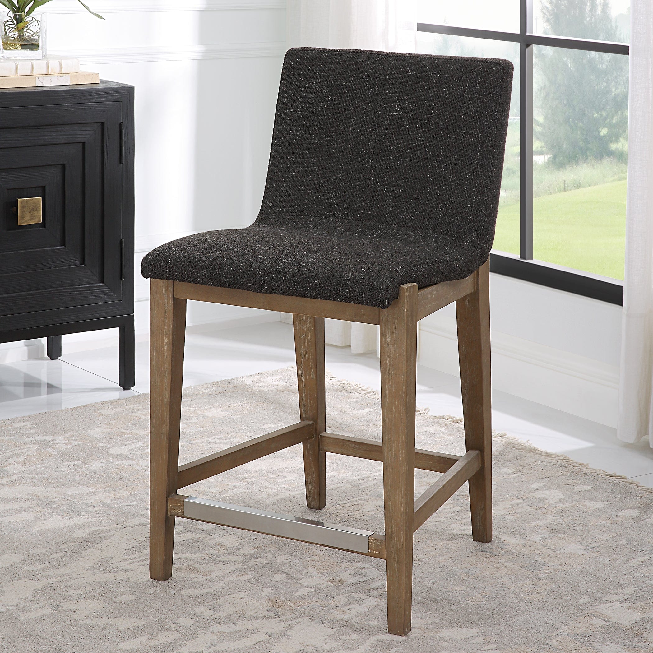 Klemens Chocolate Counter Stool Uttermost