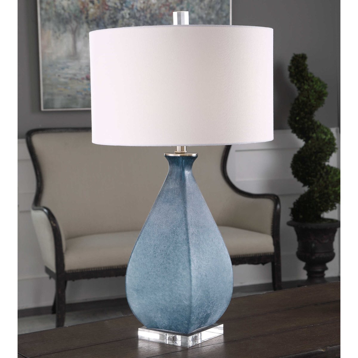 Atlantica Ocean Blue Lamp - Uttermost - Lamps by Modest Hut
