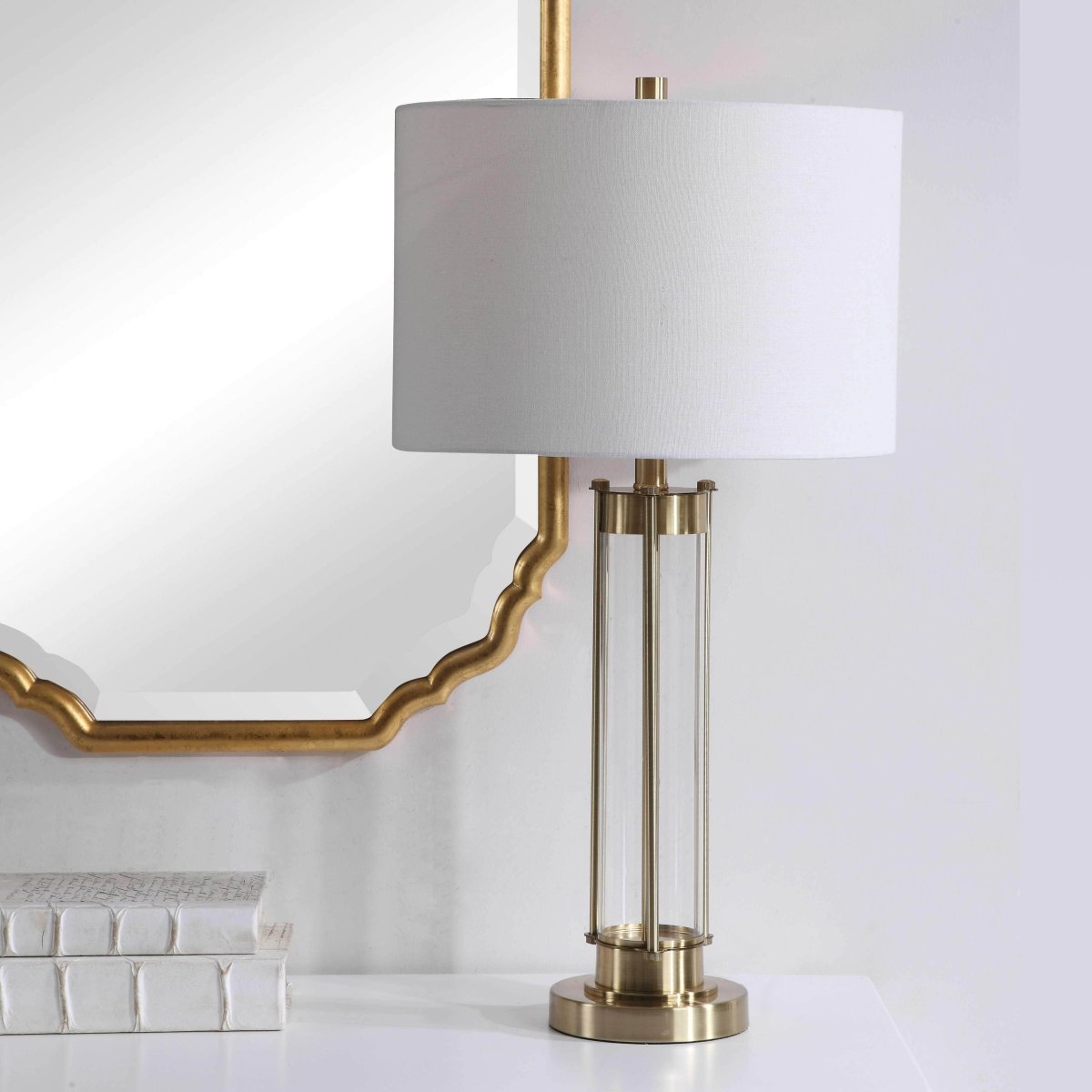 Gold Lenon Table Lamp - Uttermost - Lamps by Modest Hut
