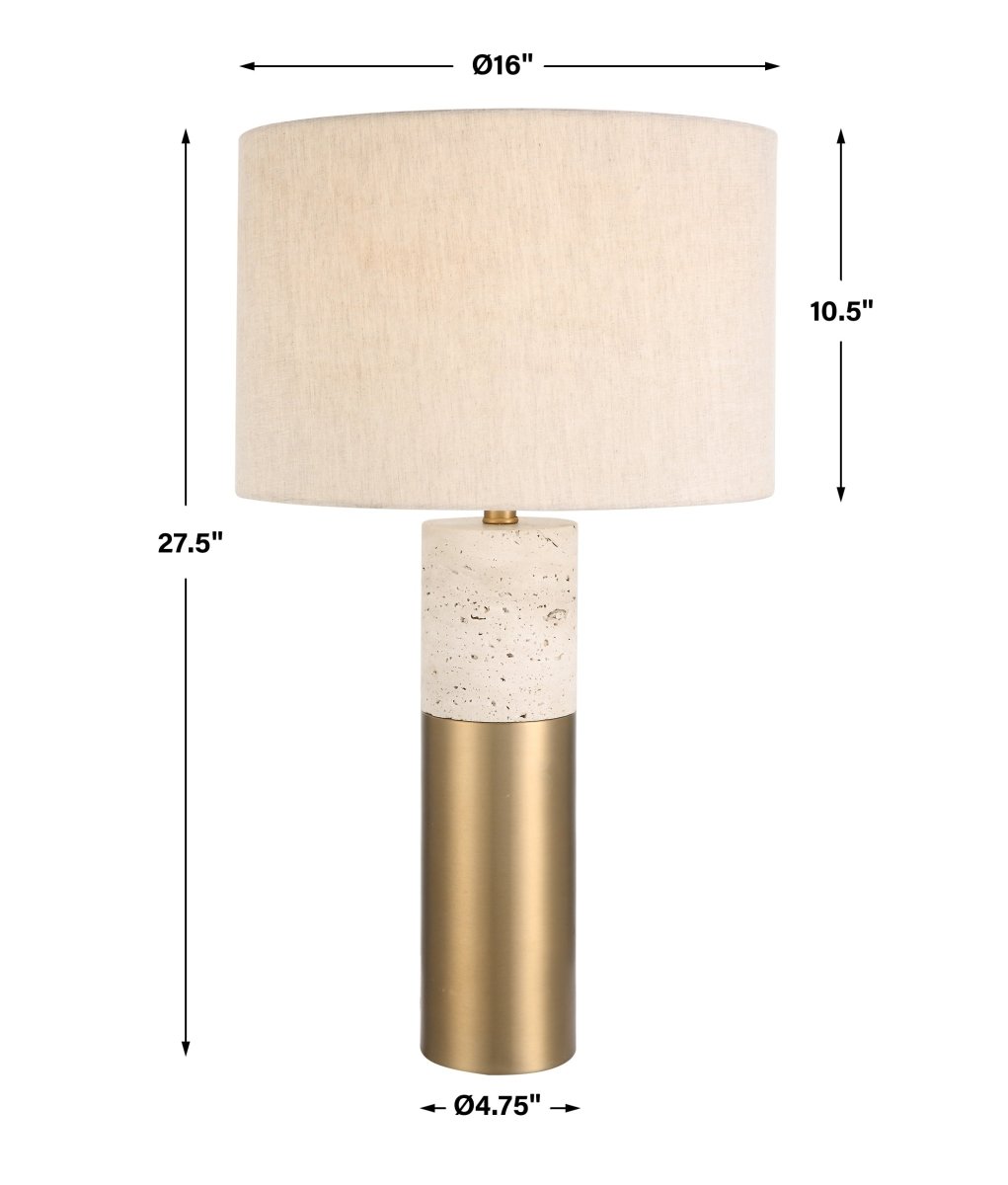 Gravitas Elegant Brass & Stone Lamp - Uttermost - Lamps by Modest Hut