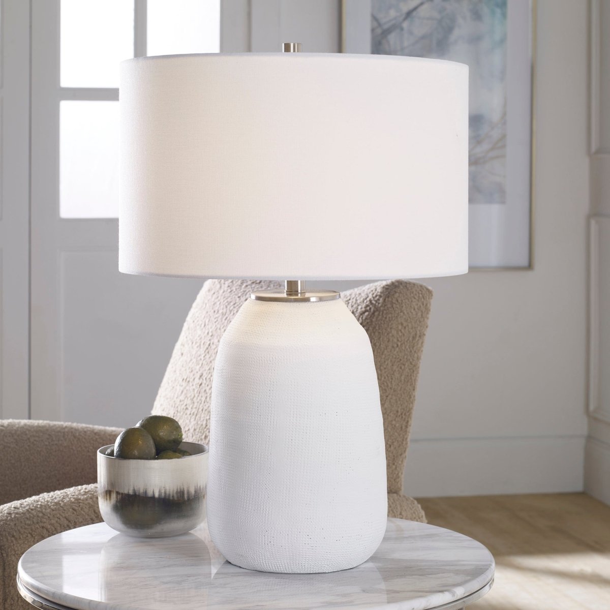 Heir Chalk White Table Lamp - Uttermost - Lamps by Modest Hut