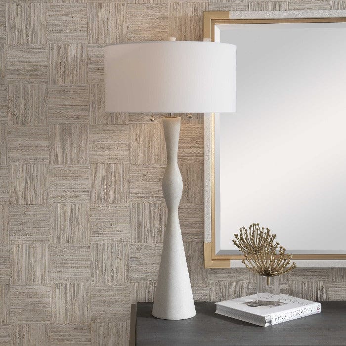 Sharma Ivory Stone Table Lamp - Uttermost - Lamps by Modest Hut
