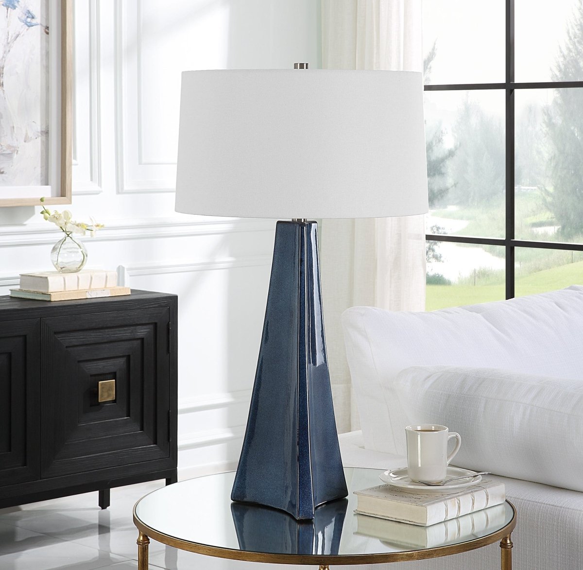 Teramo Scalloped Ceramic Table Lamp - Uttermost - Lamps by Modest Hut