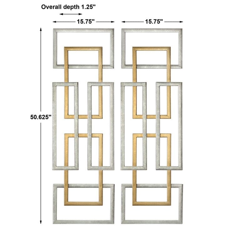 Aerin Metal Wall Panels, S/2 - Uttermost - Metal Wall Decor by Modest Hut