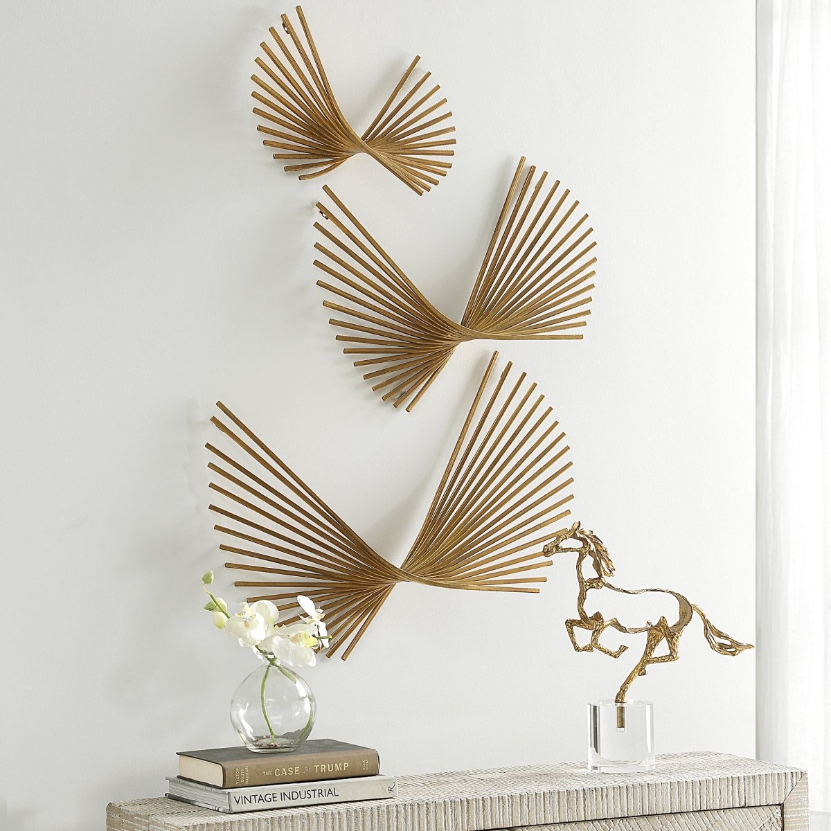 Coreograph Antique Gold Wall Decor Set/3 - Uttermost - Metal Wall Decor by Modest Hut