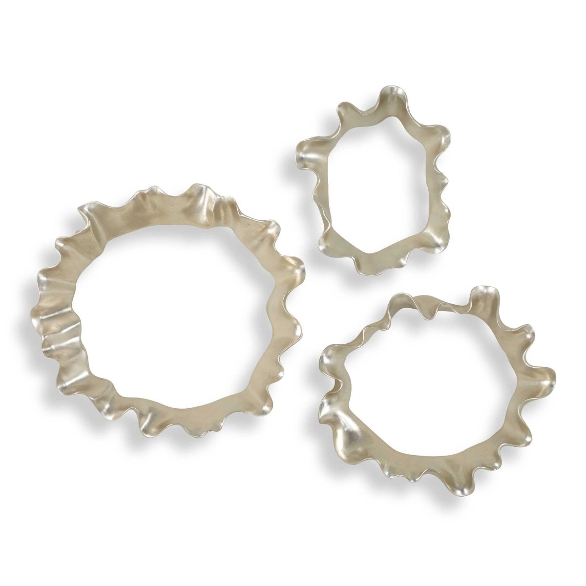 Ripple Effect Silver Wall Art Set/3 - Uttermost - Metal Wall Decor by Modest Hut