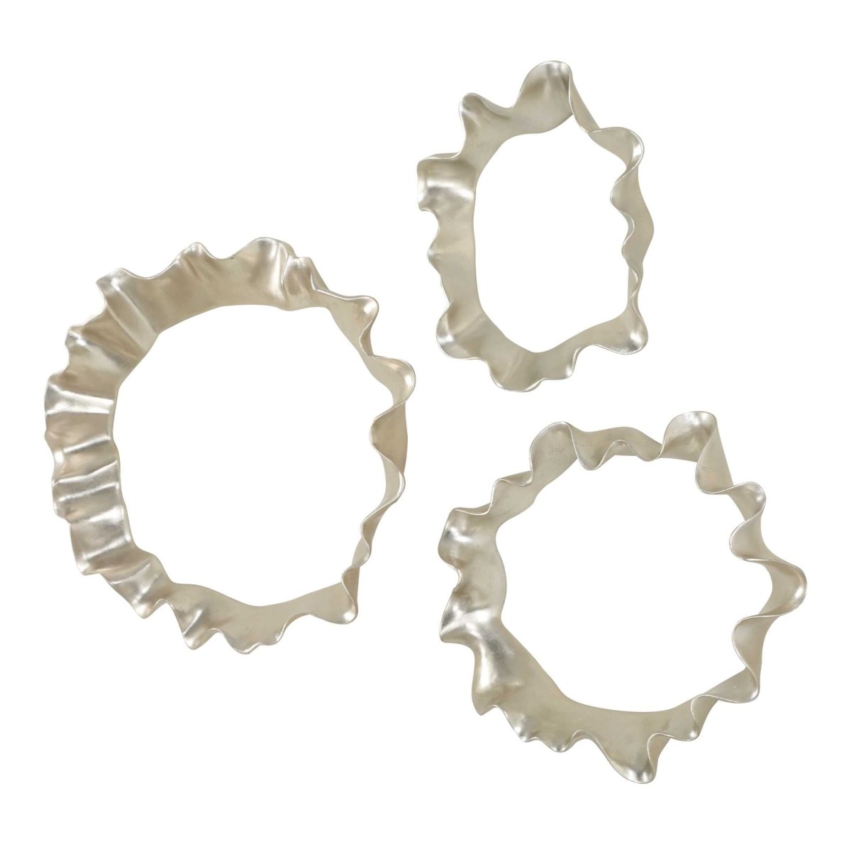 Ripple Effect Silver Wall Art Set/3 - Uttermost - Metal Wall Decor by Modest Hut