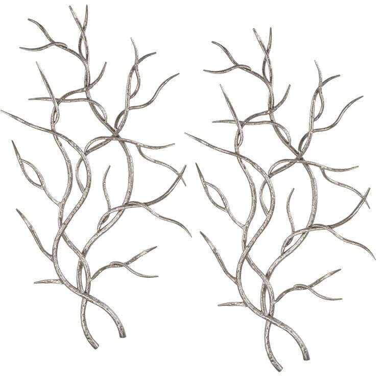 Silver Branches Metal Wall Decor, S/2 - Uttermost - Metal Wall Decor by Modest Hut