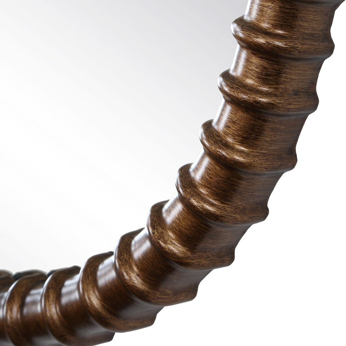 Detail view of the Apphia Bronze Ribbed Wall Mirror finish and construction