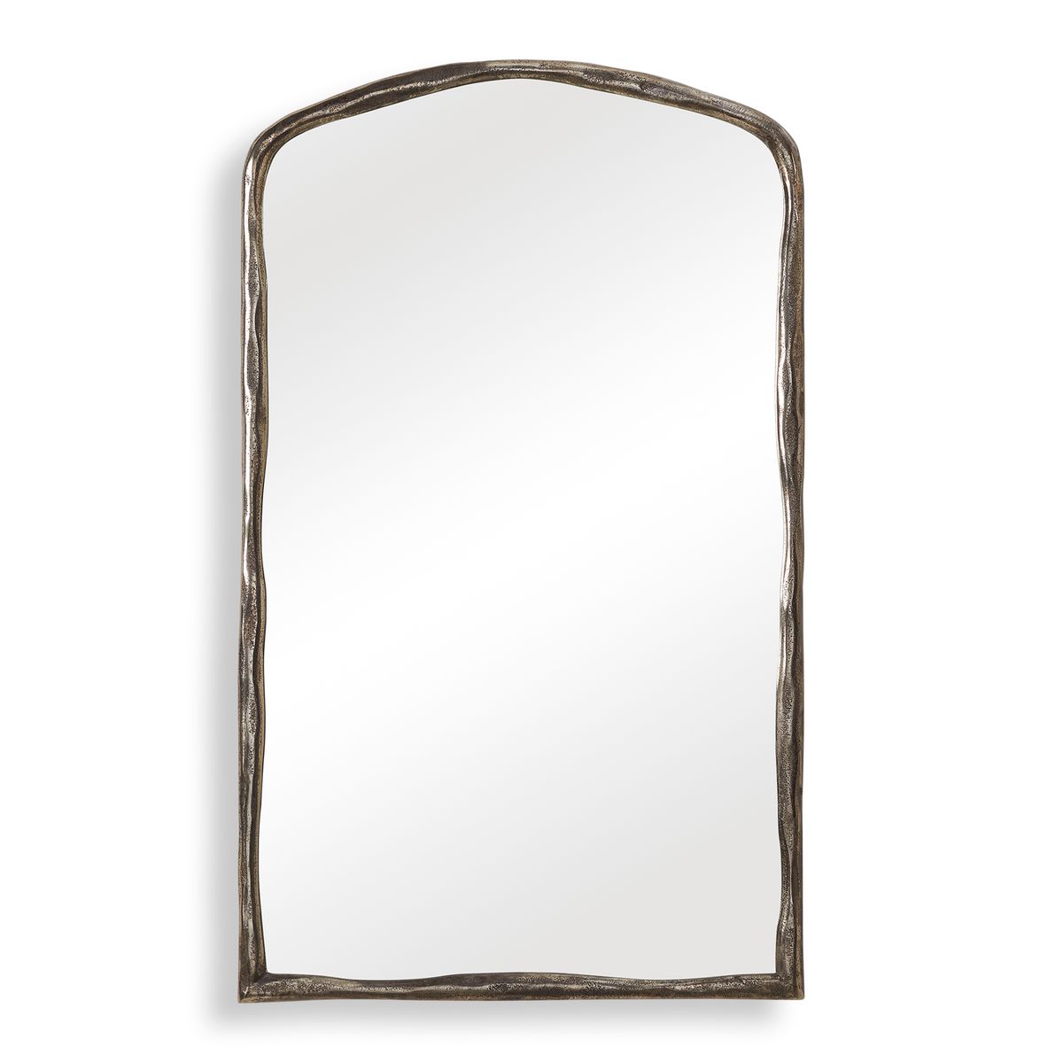 Alternate view of the Hammered Antique Nickel Arched Mirror by Uttermost