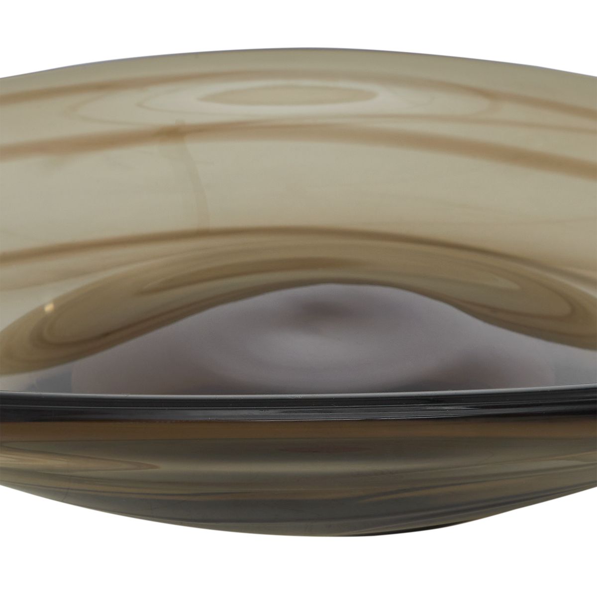 Side view of the Soluna Smoke Glass Indoor-Outdoor Bowl by Uttermost
