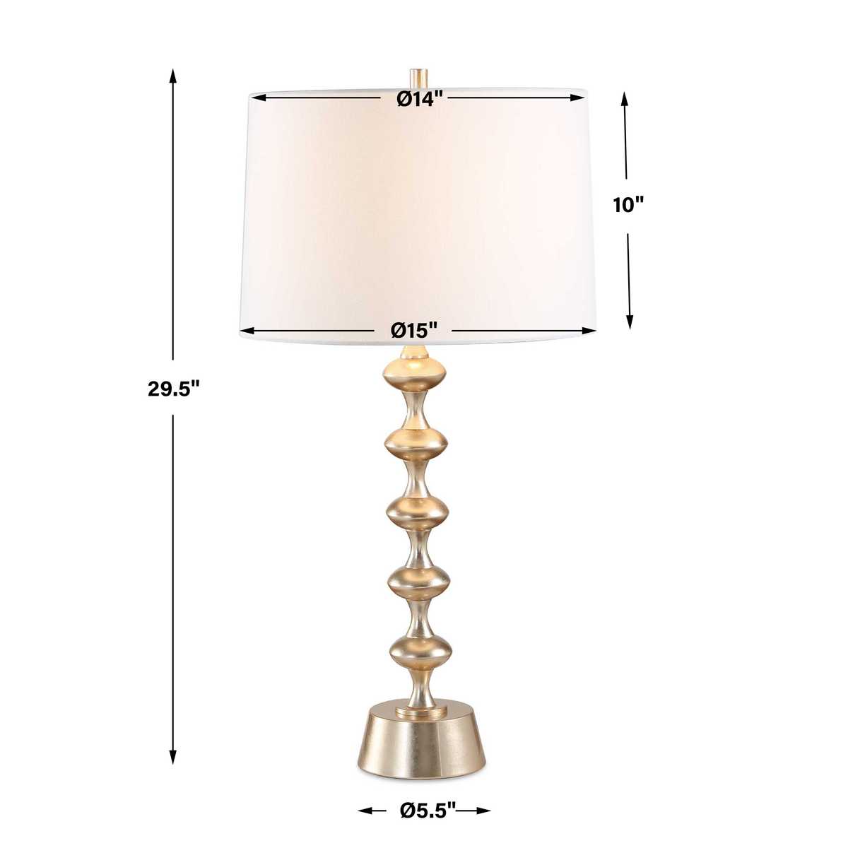 Dimension guide for the Meila Antique Brass Table Lamp