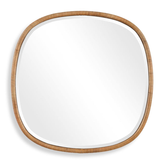 34" Natural Rattan Wrapped Beveled Coastal Mirror - Premium Other Mirrors by Uttermost - Main View