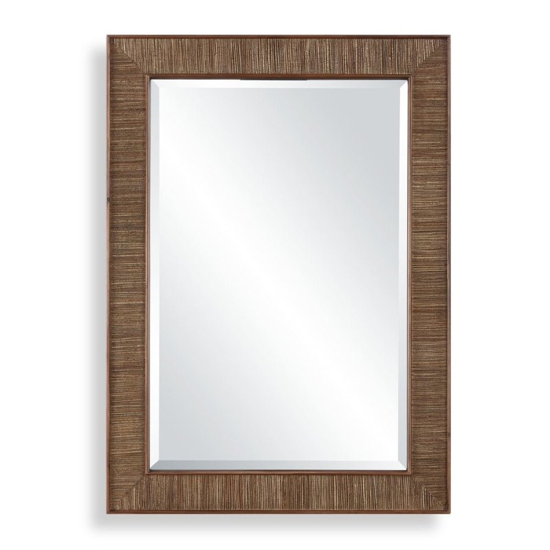 Alternate angle of the Aldous Walnut Jute Wall Mirror by Uttermost