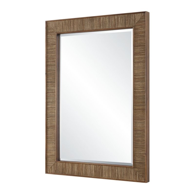 Aldous Walnut Jute Wall Mirror by Uttermost