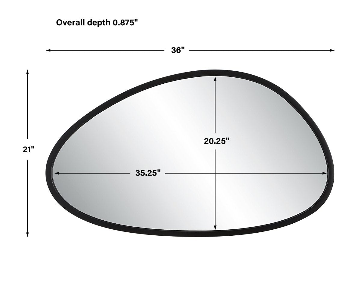 Asymmetrical Black Frame Mirror - Uttermost - Other Mirrors by Modest Hut