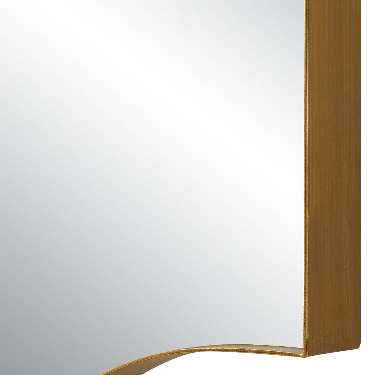 Brushed Gold Arched Iron Mirror - Uttermost - Other Mirrors by Modest Hut